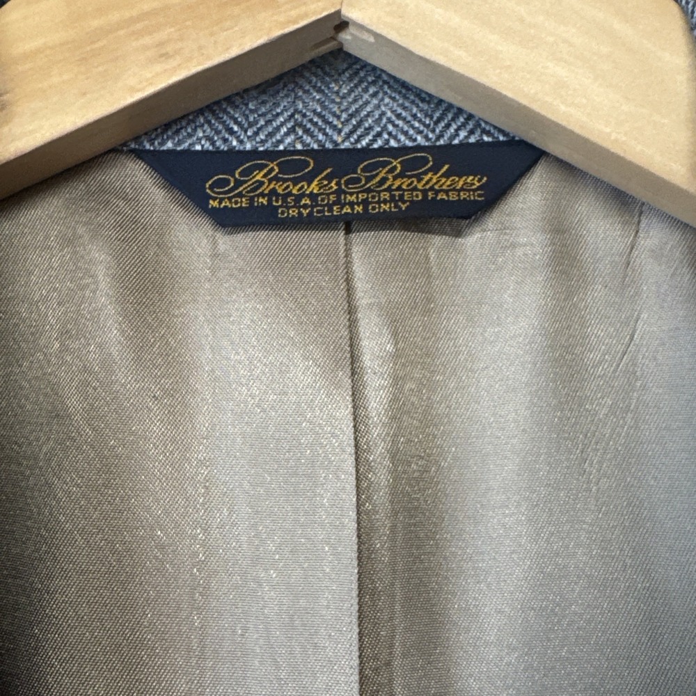 Brooks Brothers Blue Windowpane Sport Coat Jacket 41 Long (Factory Second) - Picture 6 of 15